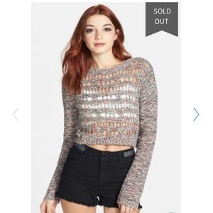 NORDSTROM open knit cropped sweater